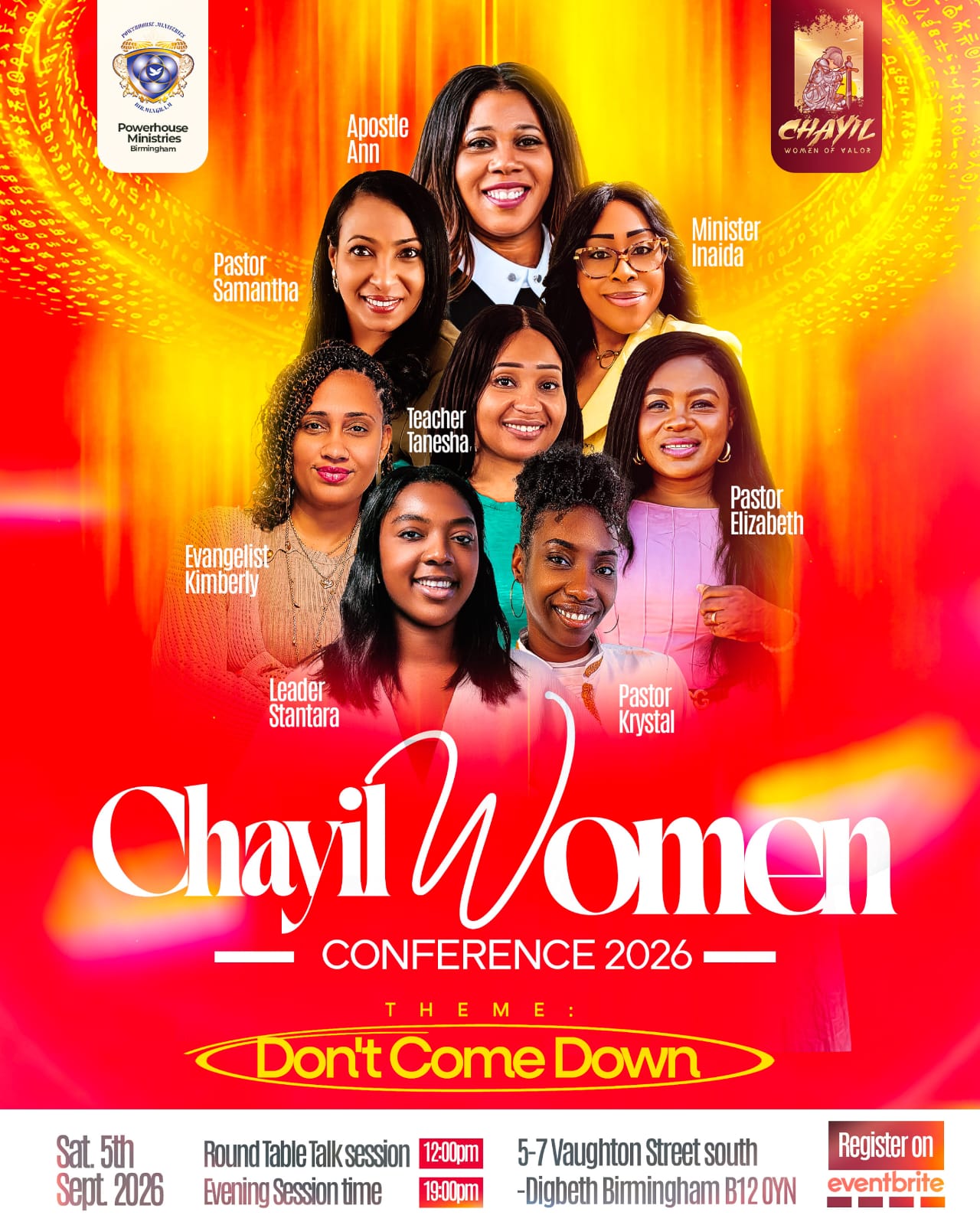 Chayil Women Conference 2026 | Don’t Come Down flyer